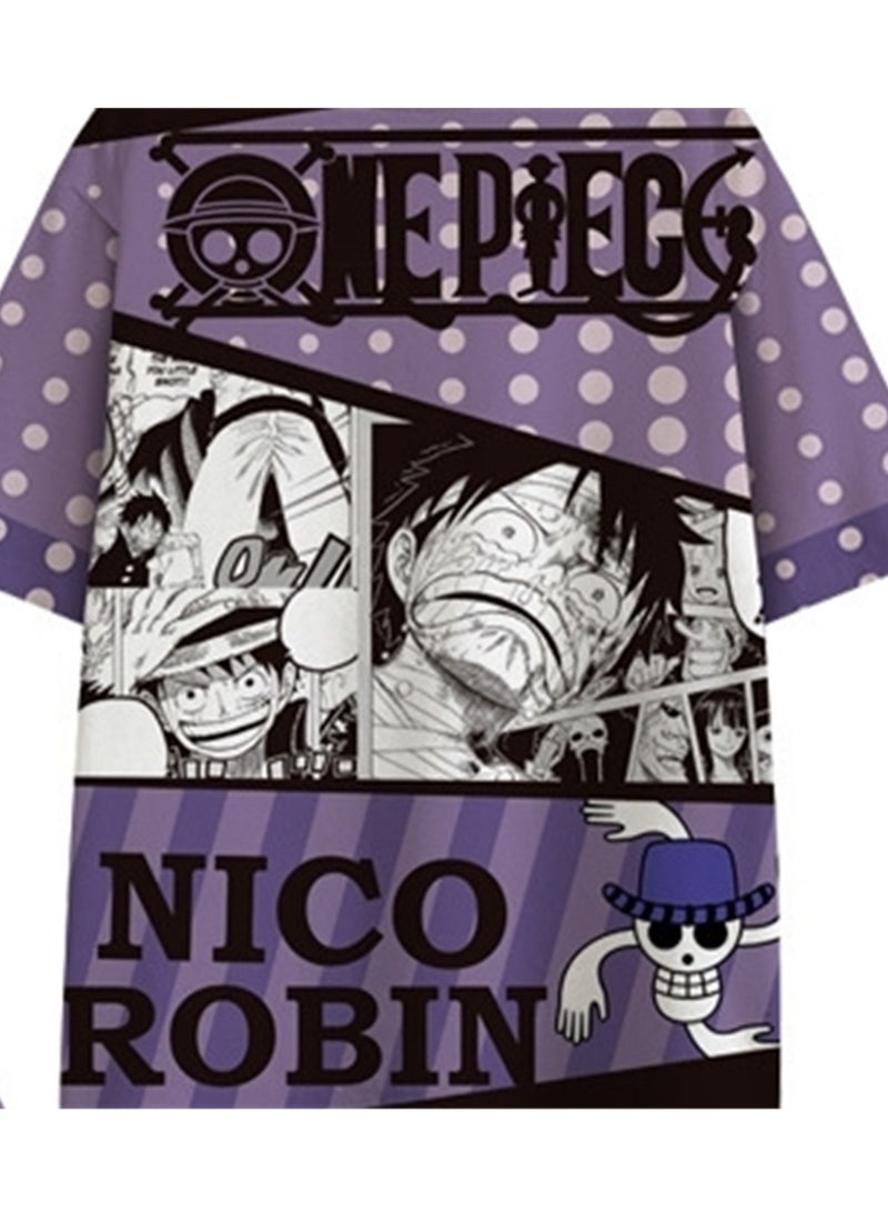 Summer new One Piece Luffy anime peripheral 3D digital printing T-shirt casual and comfortable short-sleeved T-shirt - Image 4