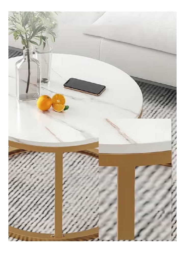 keke 2 Round Coffee Table With Metal Frame - Image 4