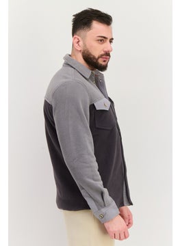 Avalanche Men Sportswear Fit Long Sleeves Outdoor Jacket Shirt, Light Grey  - Image 4