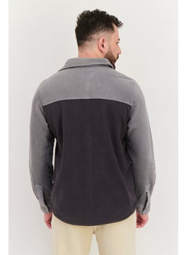 Avalanche Men Sportswear Fit Long Sleeves Outdoor Jacket Shirt, Light Grey  - Image 2