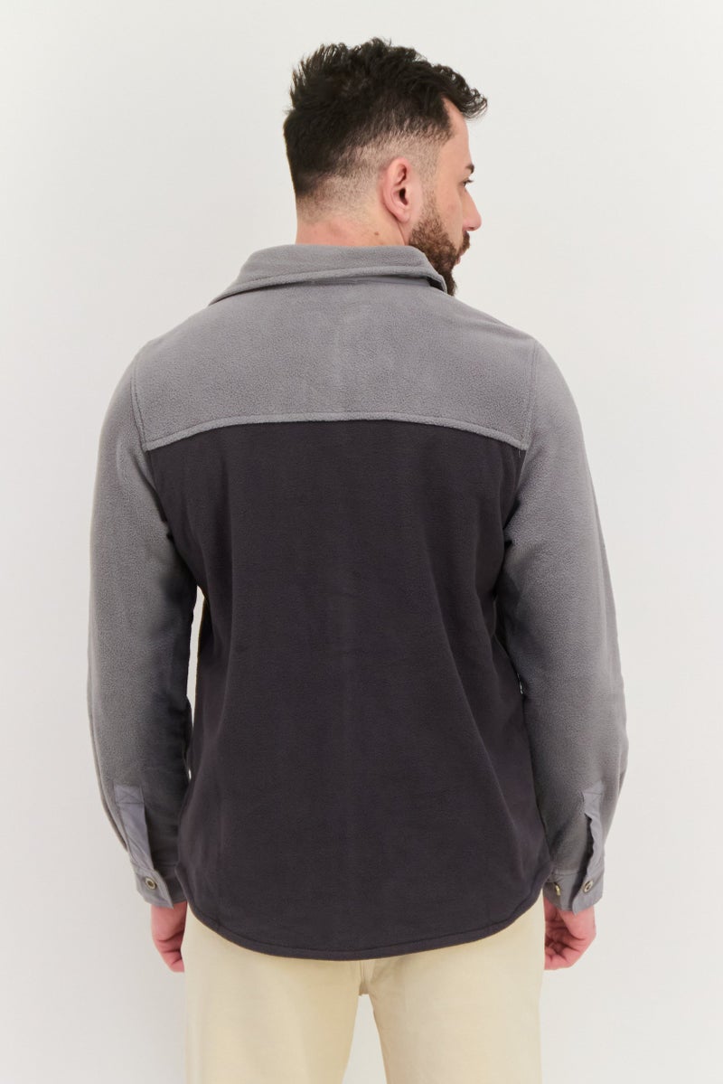 Avalanche Men Sportswear Fit Long Sleeves Outdoor Jacket Shirt, Light Grey  - Image 2