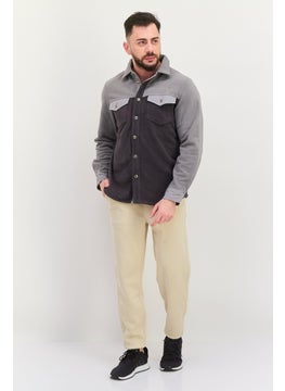 Avalanche Men Sportswear Fit Long Sleeves Outdoor Jacket Shirt, Light Grey  - Image 3