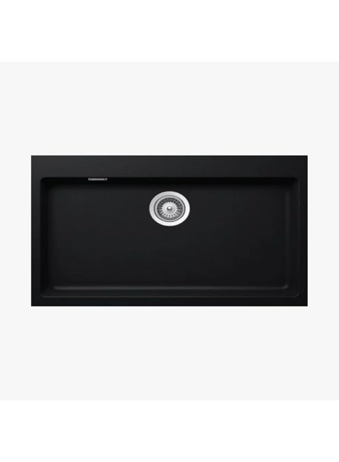 ELITE QJ-8650ST Top Mount Granite Kitchen Sink – Black Single Bowl Sink with Durable Modern Design - Image 1