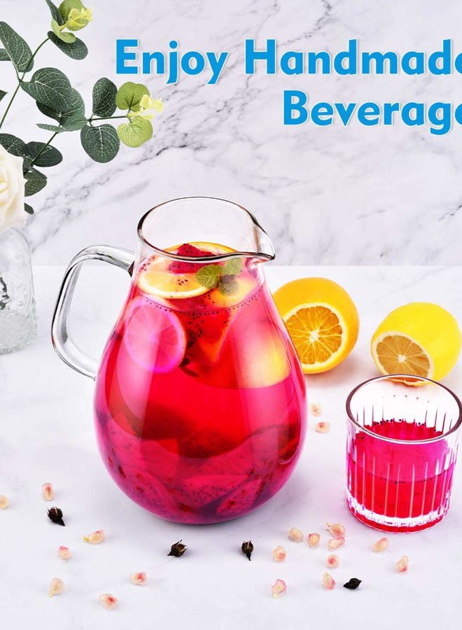 veecom Glass Pitcher, 80oz Water Pitcher with Lid, Large Glass Pitcher with Lid and Spout for Hot&Cold Beverage, Juice, Iced Tea Pitcher for Fridge, Borosilicate Glass Carafe/Jug with Brush Clear - Image 3
