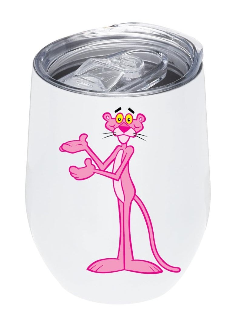 LOUD UNIVERSE White Stainless Steel Insulated Tumbler 12Oz With Lid Printed Pink Panther Quote, Perfect Cute Gift For Hot And Cold Drinks  - Image 1