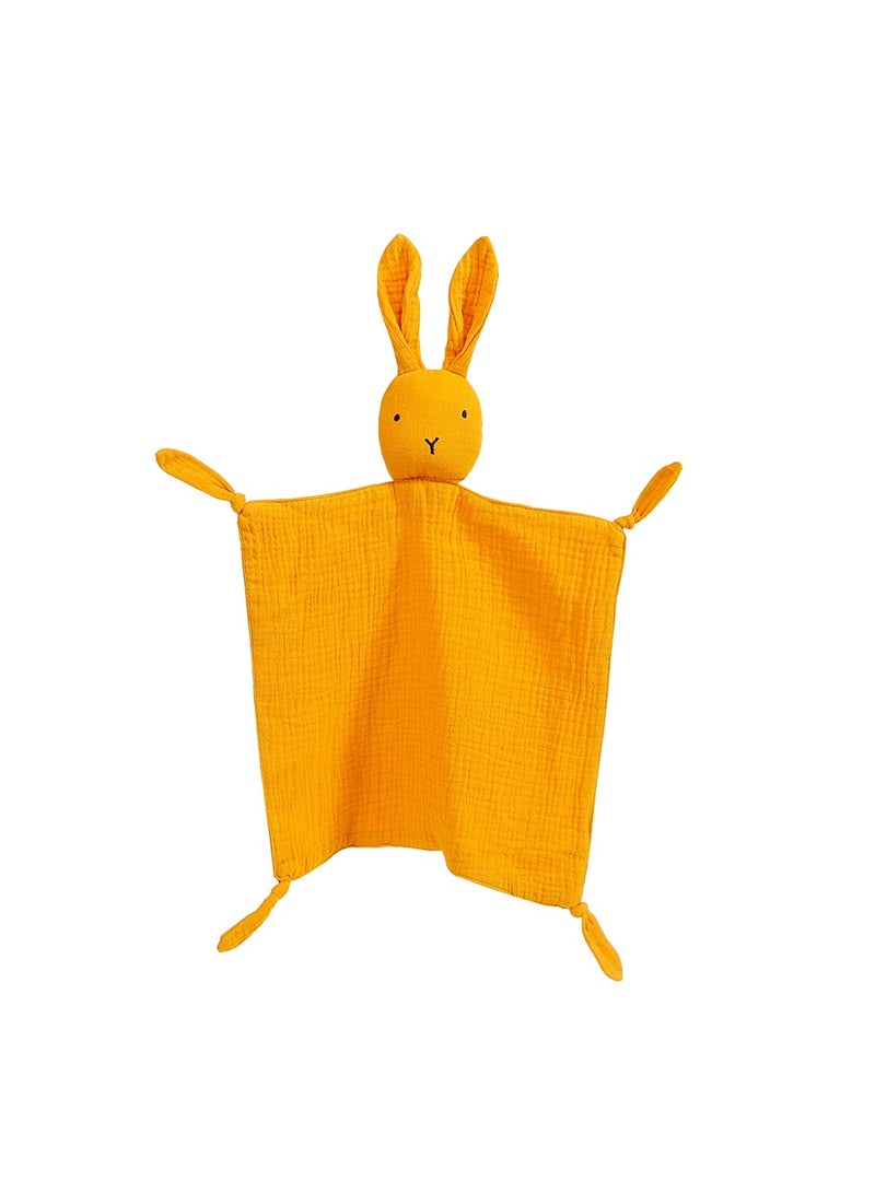 Gobell Baby Pure Cotton Cloth Comfort Towel Baby Sleeping Doll with Sensory Teether-Yellow - Image 5