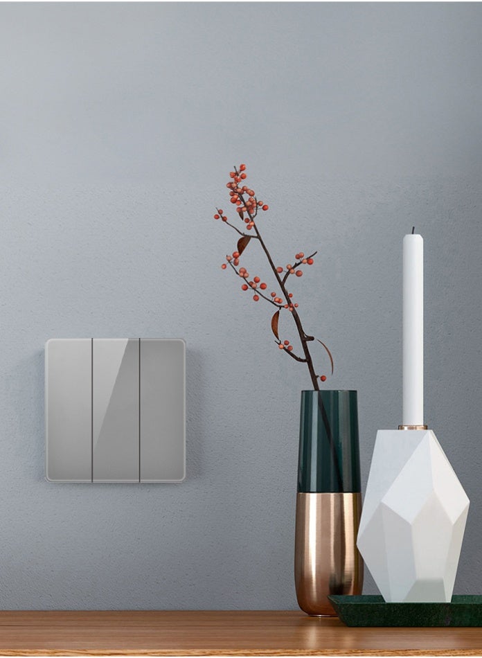 Vmax 3-Gang 2-Way Plate Switch – Modern Square Design, Smooth Triple Control, Durable & Easy Install Wall Switch (GREY) - Image 4