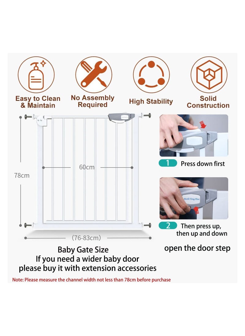 GGEROU - Baby Gate for Stairs & Doorways, Extra Wide Baby Safety Door Gates,Pet Dog Gate, Auto Close Pressure Mounted Walk Thru Child Gate for Baby Toddlers,NO Drilling (30inch Wide Gate) - Image 1