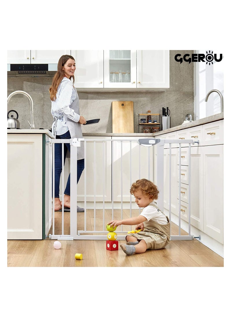 GGEROU - Baby Gate for Stairs & Doorways, Extra Wide Baby Safety Door Gates,Pet Dog Gate, Auto Close Pressure Mounted Walk Thru Child Gate for Baby Toddlers,NO Drilling (30inch Wide Gate) - Image 1