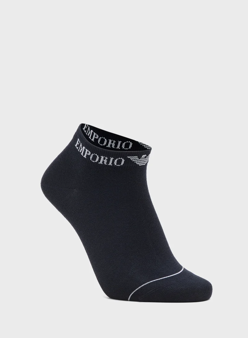 امبوريو ارماني 3 Pack Of Logo Ankle Socks