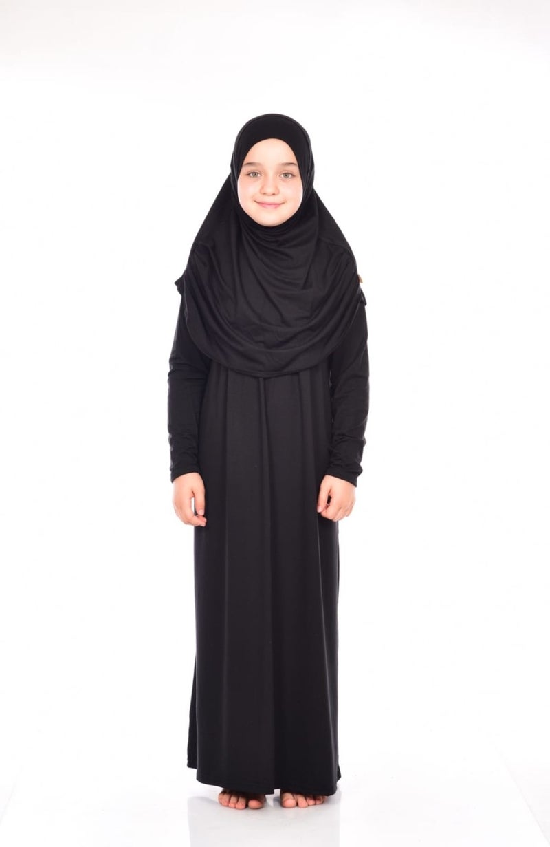 İhvan Online Ihvan Online Practical Children's Prayer Dress 8-12 Years Old Black  - Image 1