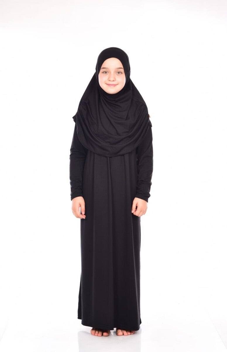 İhvan Online Ihvan Online Practical Children's Prayer Dress 8-12 Years Old Black  - Image 3