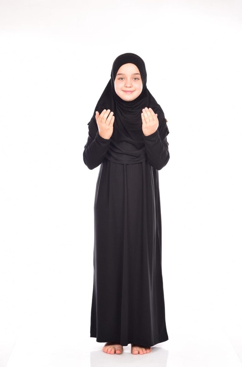 İhvan Online Ihvan Online Practical Children's Prayer Dress 8-12 Years Old Black  - Image 4