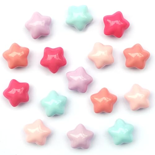 KEYDUACU 15Pcs Strong Star Refrigerator Magnet Fridge Sticker,Colorful 3D Craft Decoration Magnet,Strong Fridge Magnets for Kitchen,Office Whiteboard, Cabinet and Dishwasher (Macaron Stars) - Image 1