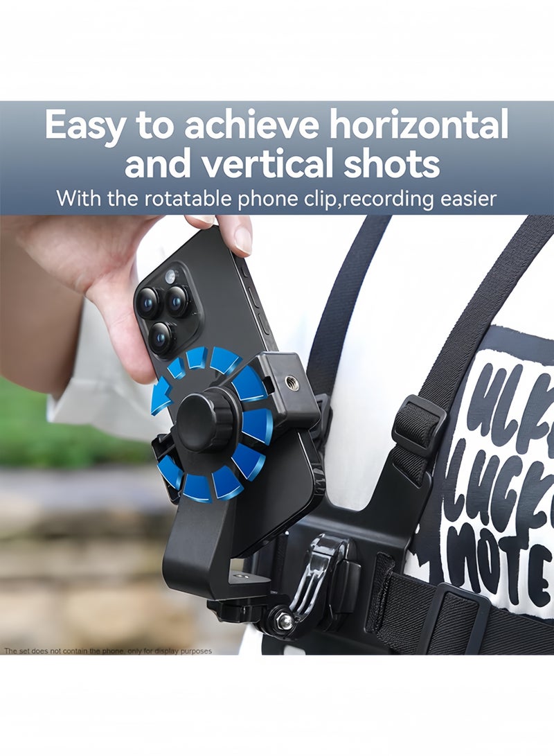 Mobile Phone Chest Mount Harness Strap Holder, Adjustable Action Camera Chest Strap for VLOG and POV Shooting, Compatible with All Smartphones, GoPro Hero, Osmo, AKASO - Image 5