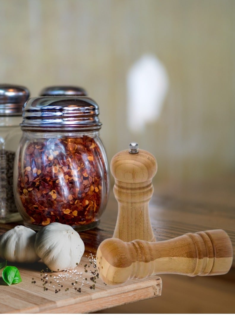 Liying 2Pcs Wood Salt and Pepper Grinder 12cm x 5cm , Coarseness Adjustable Peppermill, Refillable Salt Mill, Ceramic Grinding Mechanism (S)  - Image 5