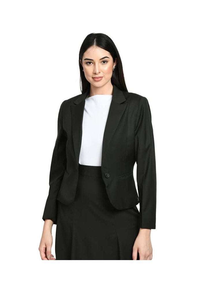 Exude بليزر قصير أسود للنساء - Image 1