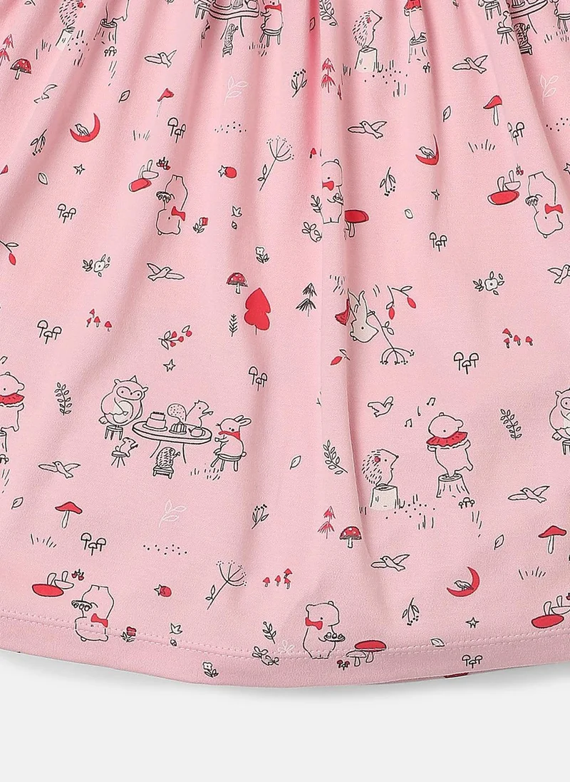 Nautinati  Nautinati Infants Animal Print Soft Cotton Dungaree Dress With T-Shirt for Women | Best Price UAE