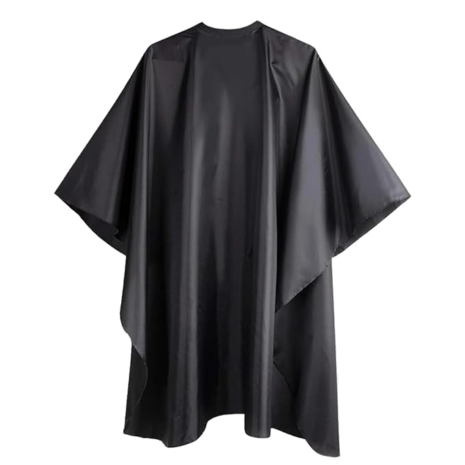 PrePsto Hair Cutting Apron Hairdressing Home Barber Cape Dyeing Gown Salon Accessory Waterproof for Men and Women Black_Color - Image 1