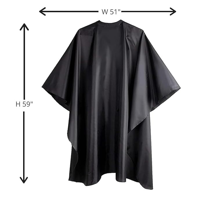 PrePsto Hair Cutting Apron Hairdressing Home Barber Cape Dyeing Gown Salon Accessory Waterproof for Men and Women Black_Color - Image 2