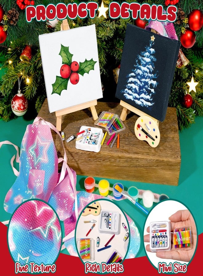 Bbiamsleep 13 Pcs Christmas Elf Accessories - Mini Elf Painting Props Include Apron Miniature Wooden Easel Mini Painting Accessories - Image 3