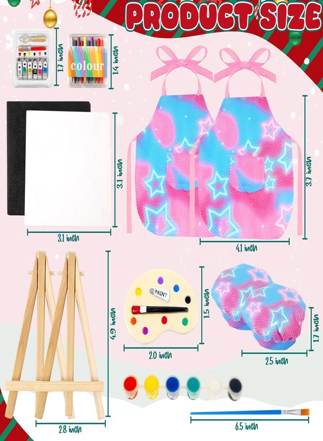 Bbiamsleep 13 Pcs Christmas Elf Accessories - Mini Elf Painting Props Include Apron Miniature Wooden Easel Mini Painting Accessories - Image 2