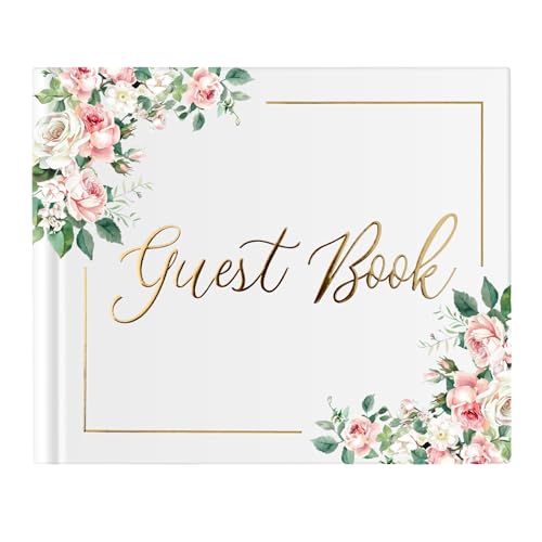 Swanique Wedding Guest Book for Guests to Sign, Elegant Wedding Guestbook Ideas, Sign in Book for Bridal and Baby Shower, Polaroid Guest Book, 100 Thick Lined and Blank Pages for Party, Wedding Books - Image 1