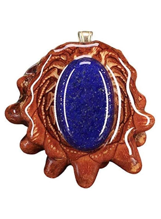 Arabest Lapis Lazuli  Pendant Festival Jewelry For Women For Men Boho Fashion Gear 100% Natural Sacred Geometry Pinecone with Gemstone Necklace - Image 1