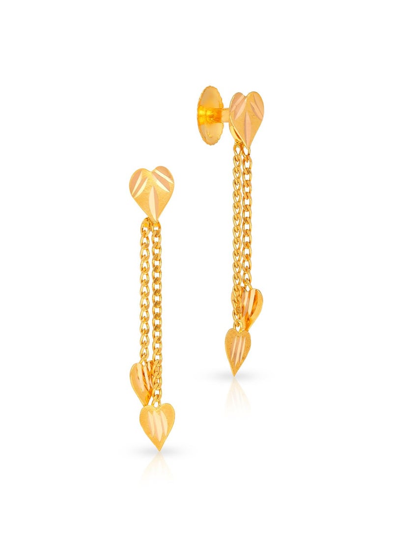 Malabar Gold and Diamonds أقراط دائرية من الذهب عيار 22 قيراط 916 للنساء ERKER10392 - Image 1