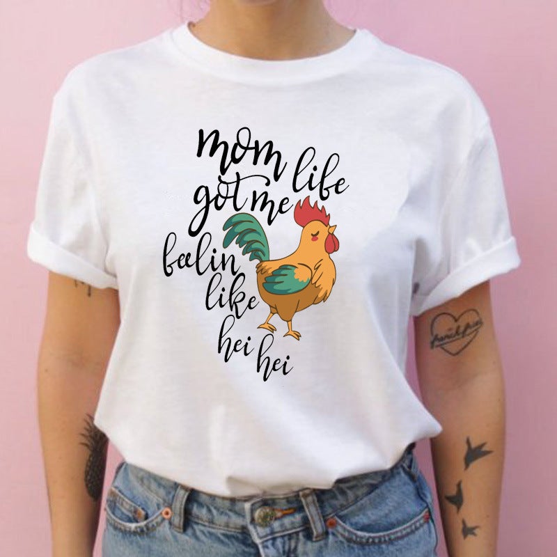 [Same day] cross-border supply of T-shirt printed T-shirt women's short-sleeved women's clothing - Image 2