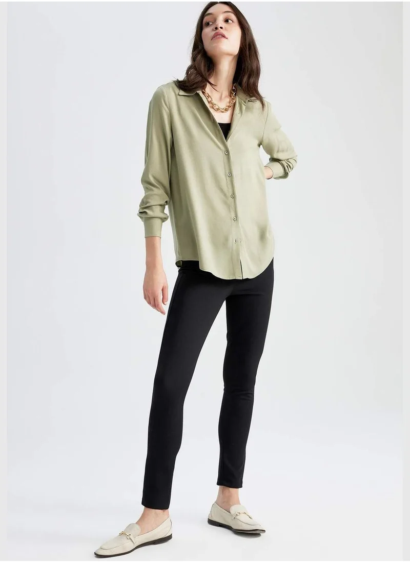 ديفاكتو Woman Woven Long Sleeve Shirt