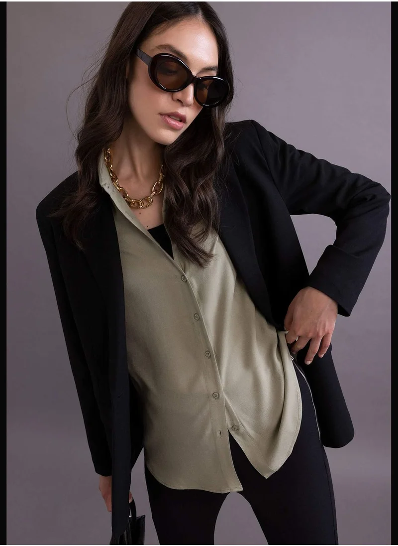 ديفاكتو Woman Woven Long Sleeve Shirt