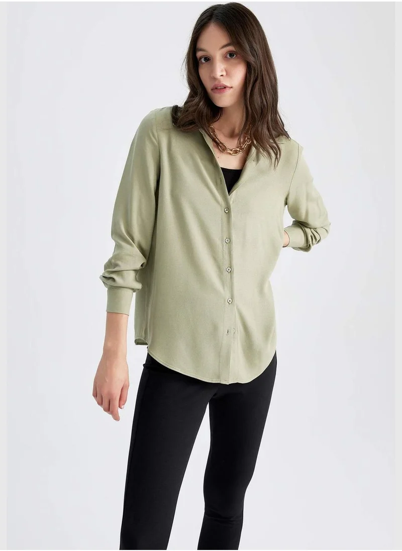 ديفاكتو Woman Woven Long Sleeve Shirt