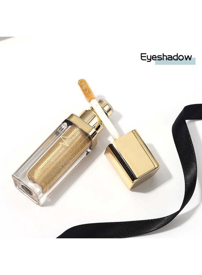 كيلشي ظلال عيون سائلة لامعة، ظلال عيون معدنية، ظلال عيون عالية الصبغة، ظلال العيون طويلة الأمد مقاومة للماء، مكياج سائل للنساء والفتيات، عبوة من قطعة واحدة (E Gold 6) - Image 4