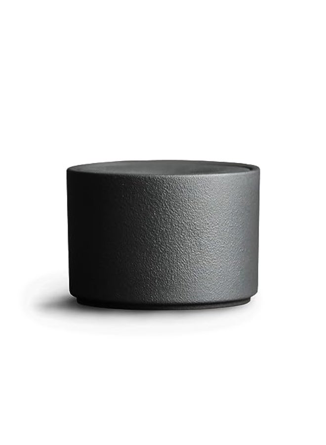 Black Ceramic Windproof Ashtray with Lid, Large Luxury Handmade for Cigars & Cigarettes - Image 1