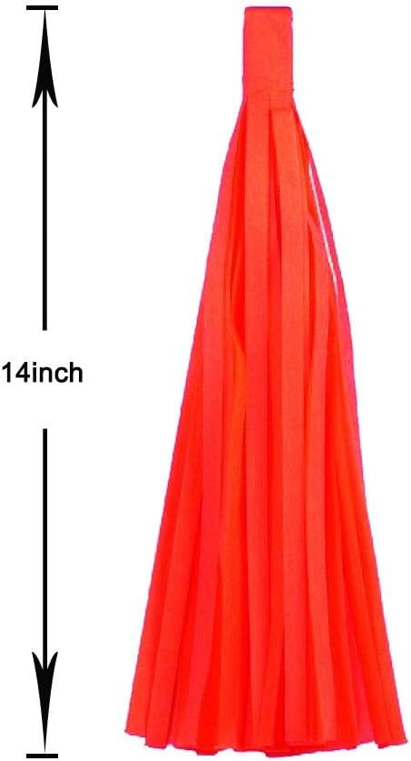 Aimto Rose red Pink and Orange Tassel Garland Banner Paper Tassels for Party Decorations,Pack of 15 - Image 2