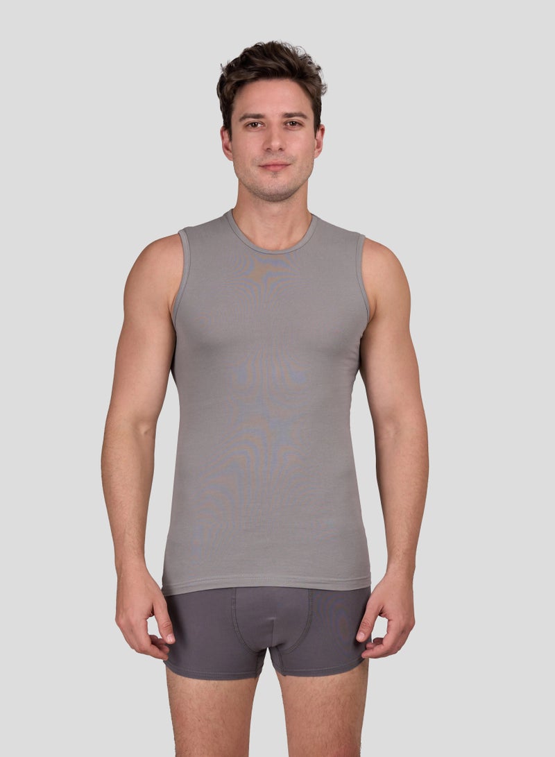 DICE Pack of 3 Men's Sleeveless Cotton Stretch Wide Tank Top - Image 5