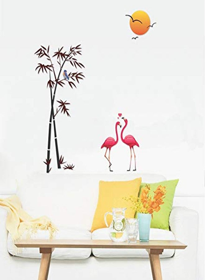 Walltech Set of 2 Wall Sticker Love Birds with Hearts and Sunset Swan Wall Sticker - Image 3