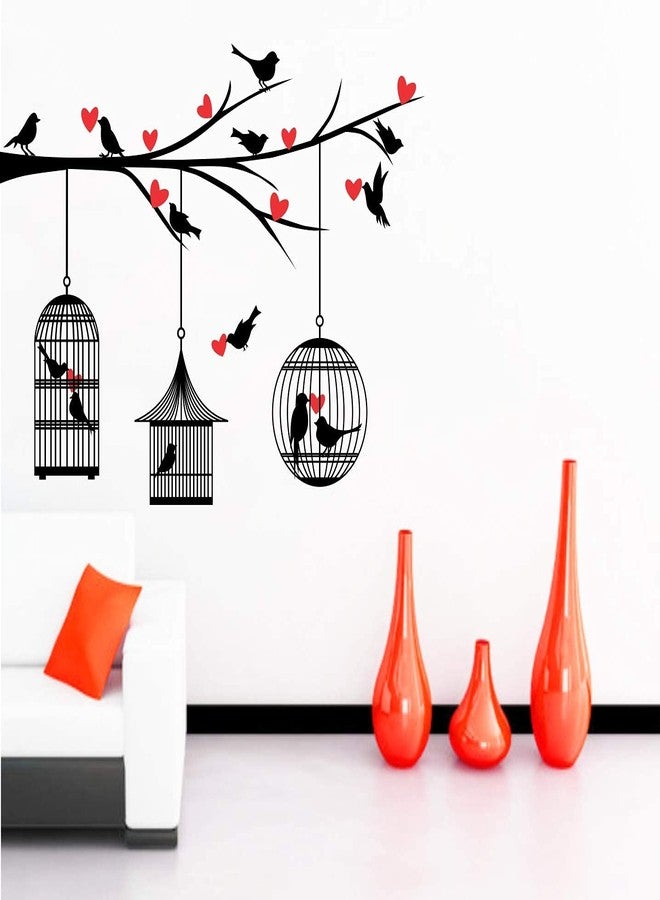 Walltech Set of 2 Wall Sticker Love Birds with Hearts and Sunset Swan Wall Sticker - Image 2
