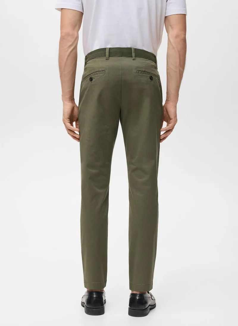 Mango Man Prato cropped tapered chino trousers