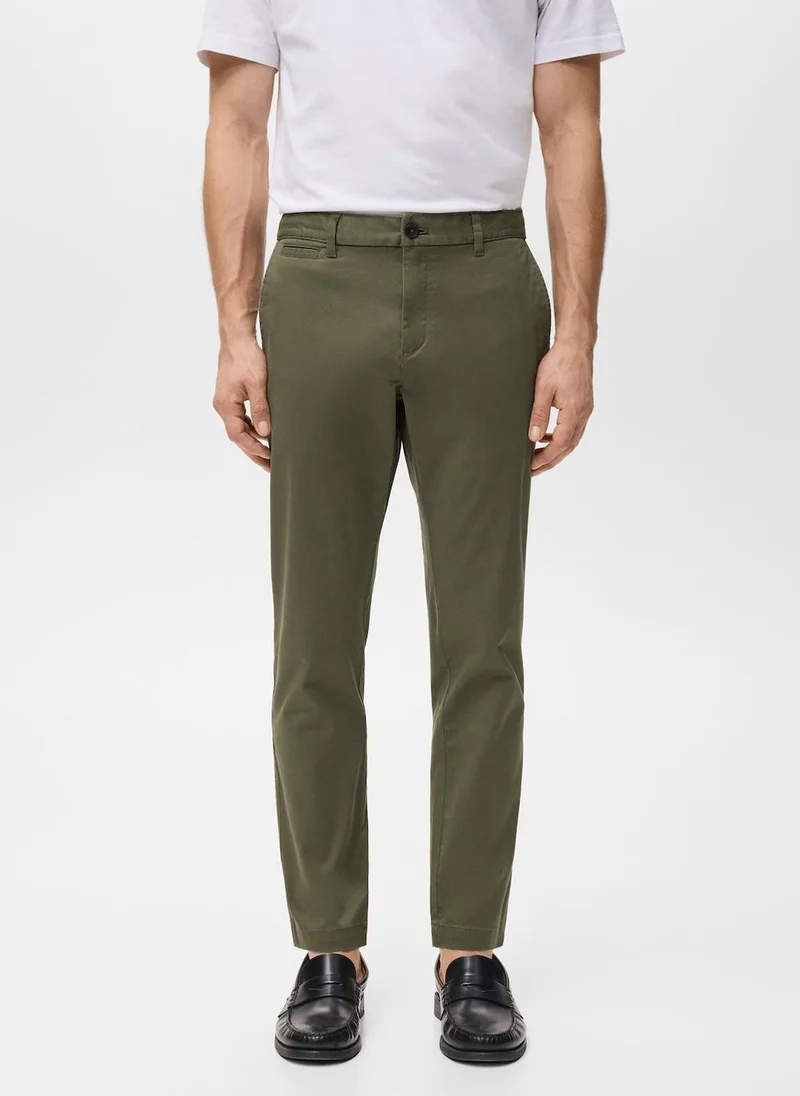 Mango Man Prato cropped tapered chino trousers