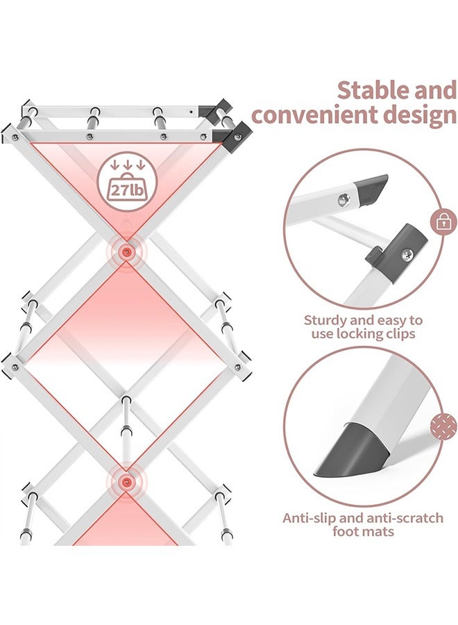 Beauenty Clothes Drying Rack Collapsible Drying Racks for Laundry  3-Tier Laundry Drying Rack for Clothes Laundry Drying Rack Collapsible Towel Rack  Air Drying Rack - Image 3