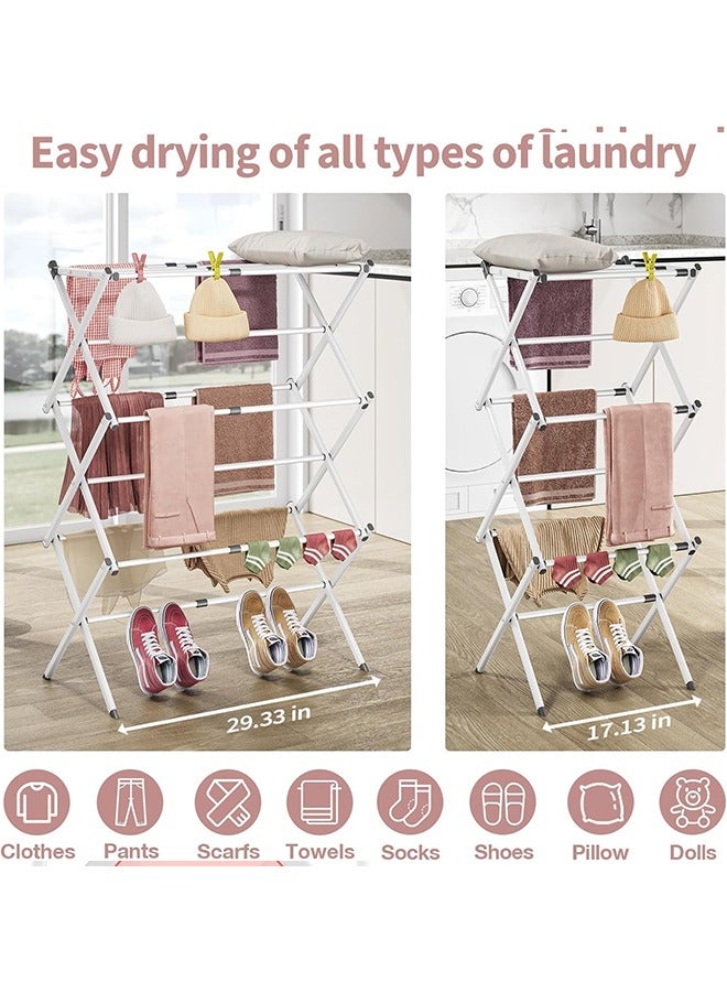 Beauenty Clothes Drying Rack Collapsible Drying Racks for Laundry  3-Tier Laundry Drying Rack for Clothes Laundry Drying Rack Collapsible Towel Rack  Air Drying Rack - Image 4