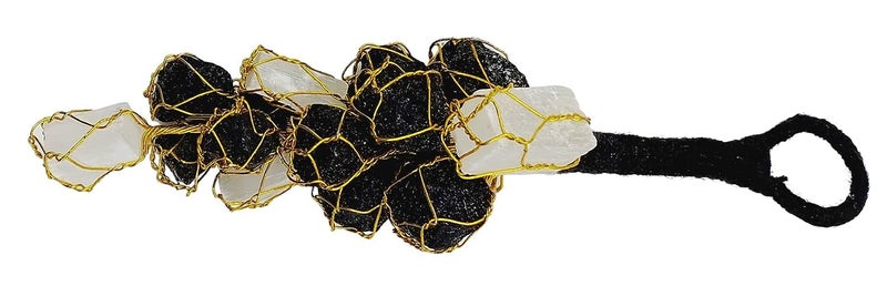 ART FLAUNTS Black Tourmaline Stone and Selenite Crystals Door Hanging Nazar Battu for Home Entrance - Image 4