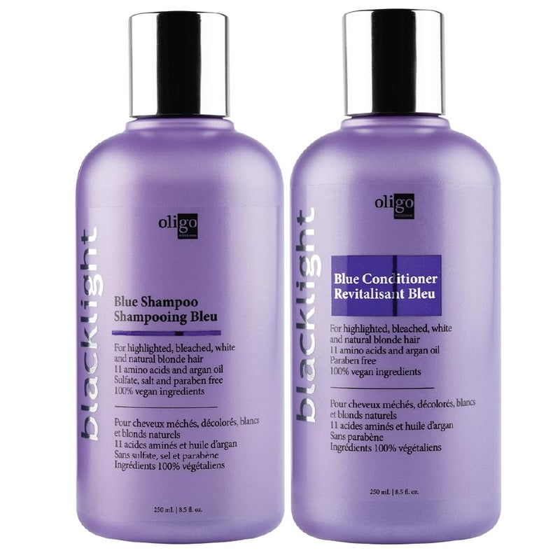 Oligo Professionnel Oligo Professionnel  Blacklight Blue Shampoo  Conditioner for blondes  SulfateFree  Vegan  Eliminate brassy tones  Refresh Faded Highlights  Argan oil  Hydrating Formula  85oz DUO BUNDLE