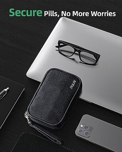 PULIV Weekly Pill Organizer 4 Times a Day with a Business Stylish Bag, Portable Pill Box 7 Day with 28 Compartments for Men, Removable Pill Sorters to Store Vitamin, Medication, Fish Oil, Supplements - Image 2