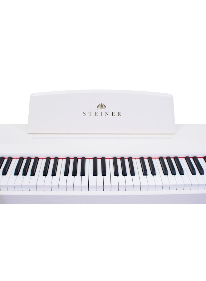 شتاينر بيانو ستاينر الرقمي DP‑450 – أبيض (إصدار 2025) – بيانو رقمي 88 مفتاح مع مقعد - Image 4