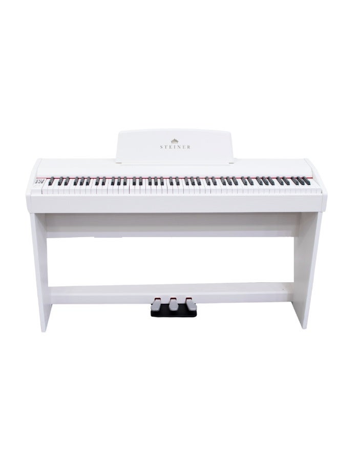 شتاينر بيانو ستاينر الرقمي DP‑450 – أبيض (إصدار 2025) – بيانو رقمي 88 مفتاح مع مقعد - Image 1