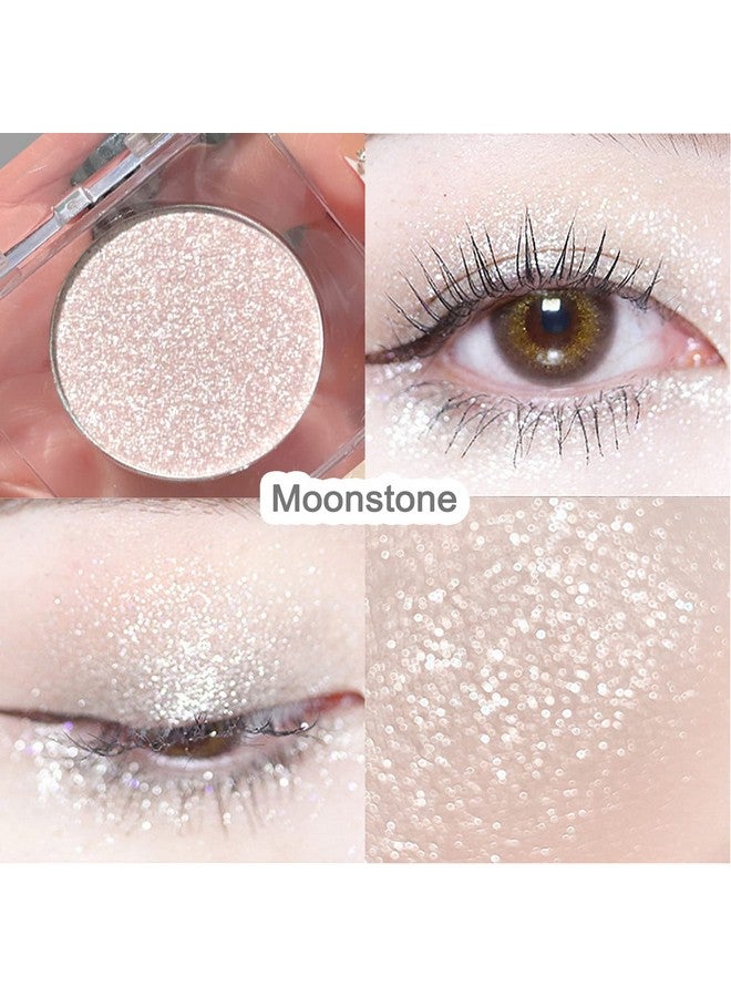 Jutqut Shimmer Glitter Eyeshadow Palette, Korean Eye Glitter Sparkle Eye Shadow, Long-Lasting Shimmery Eye Makeup and Highlight, Ultra-Blendable & Waterproof, Vegan Formula (Moonstone) - Image 2
