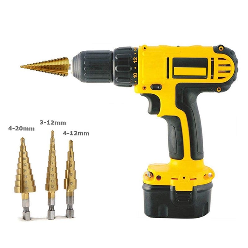 Generic Titanium Step Drill Bit Set High Speed Steel Hole Cutter Power Tools - Image 2